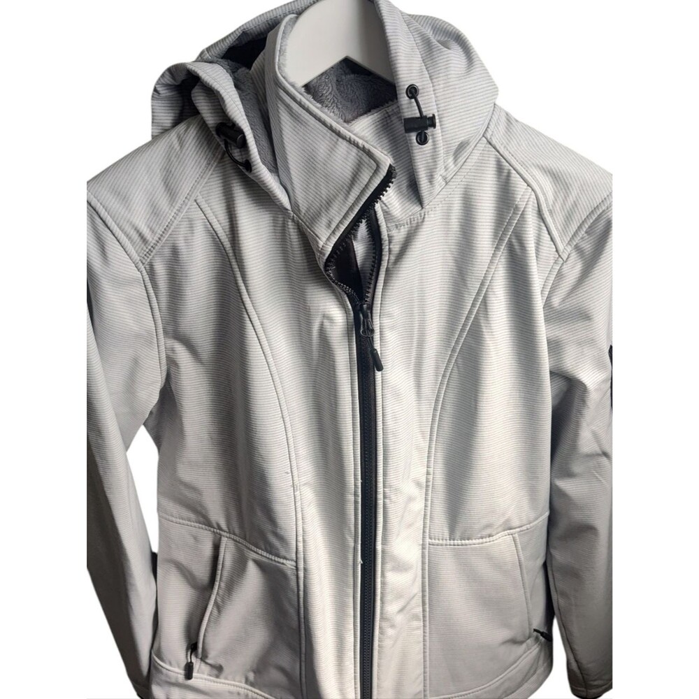 NWT Free Country FreeCycle Gray Hooded Softshell Jacket Sz M